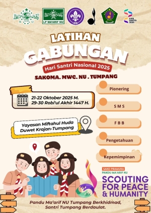 LATGAB PRAMUKA PANDU MA’ARIF MWC NU TUMPANG MERIAHKAN PERINGATAN HARI SANTRI NASIONAL 2025